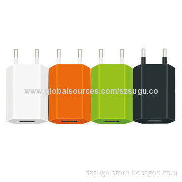 2014 new design CE 12mm slim full 1A flat USB wall charger for iPhone, smartphoneNew
